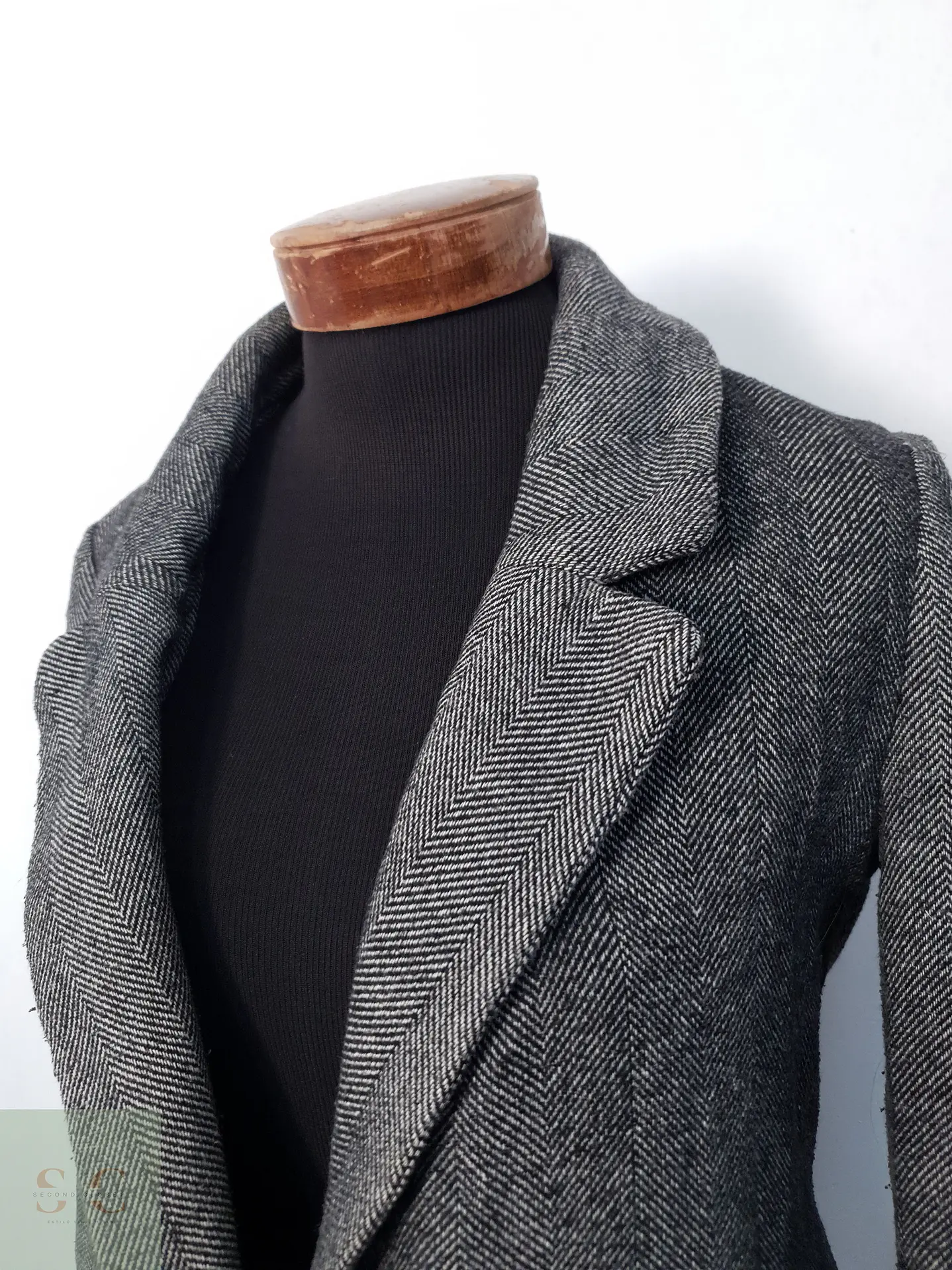 Abrigo Mujer Mezcla lana Plomo Talla M 3