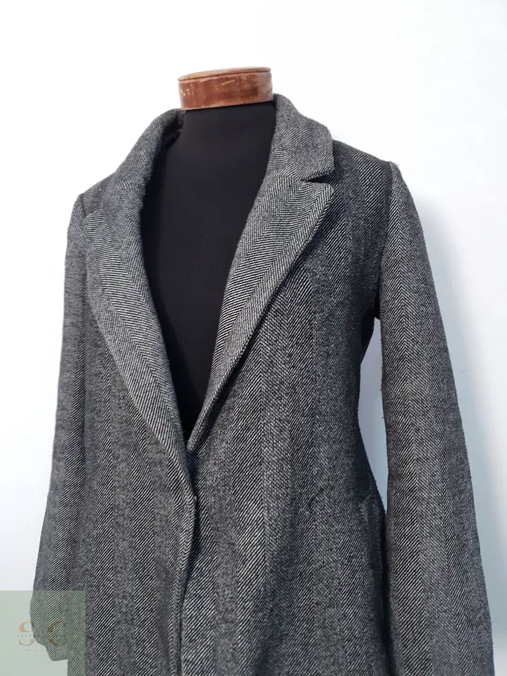 Abrigo Mujer Mezcla lana Plomo Talla M 4