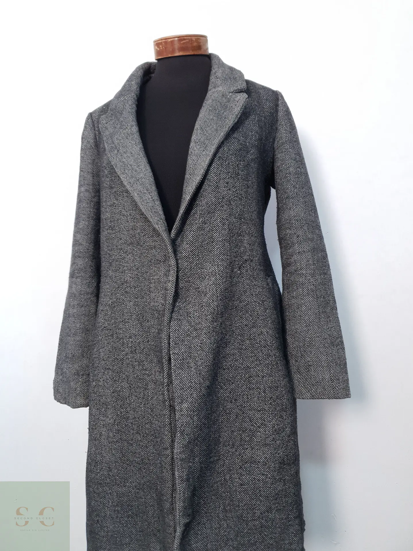 Abrigo Mujer Mezcla lana Plomo Talla M 5