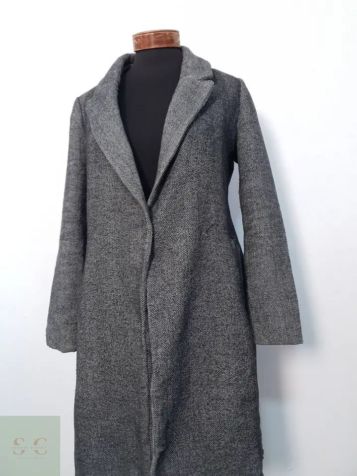 Abrigo Mujer Mezcla lana Plomo Talla M 5