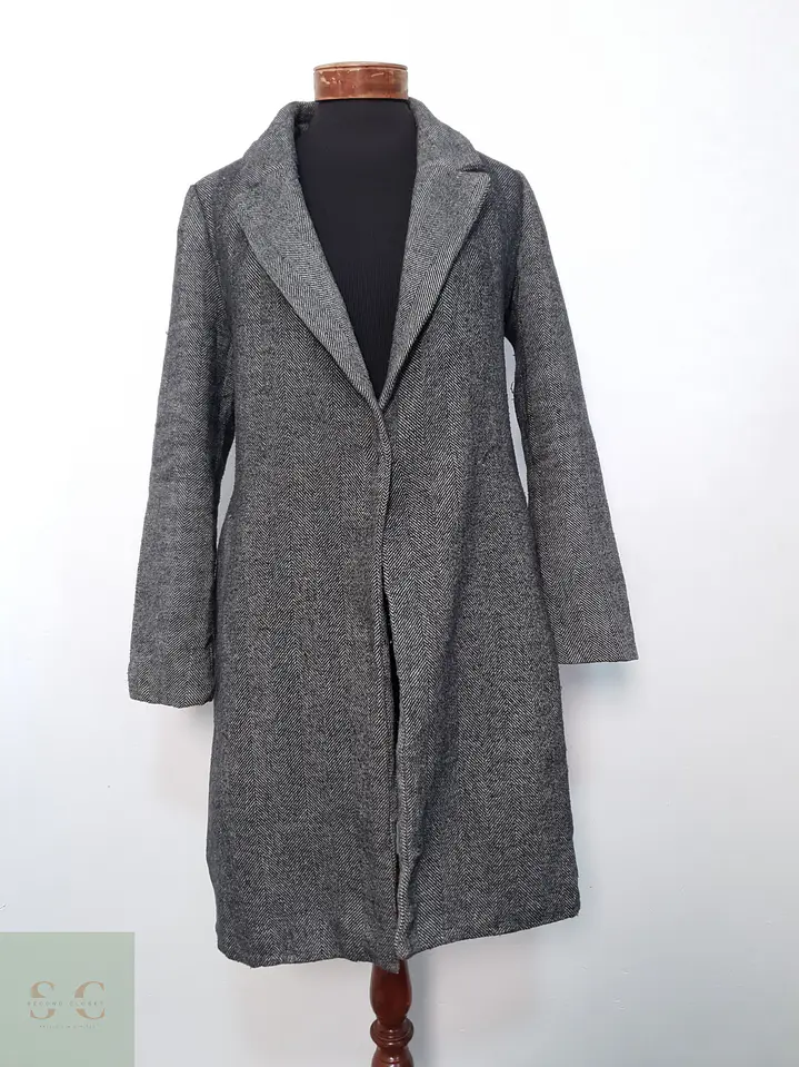 Abrigo Mujer Mezcla lana Plomo Talla M 1