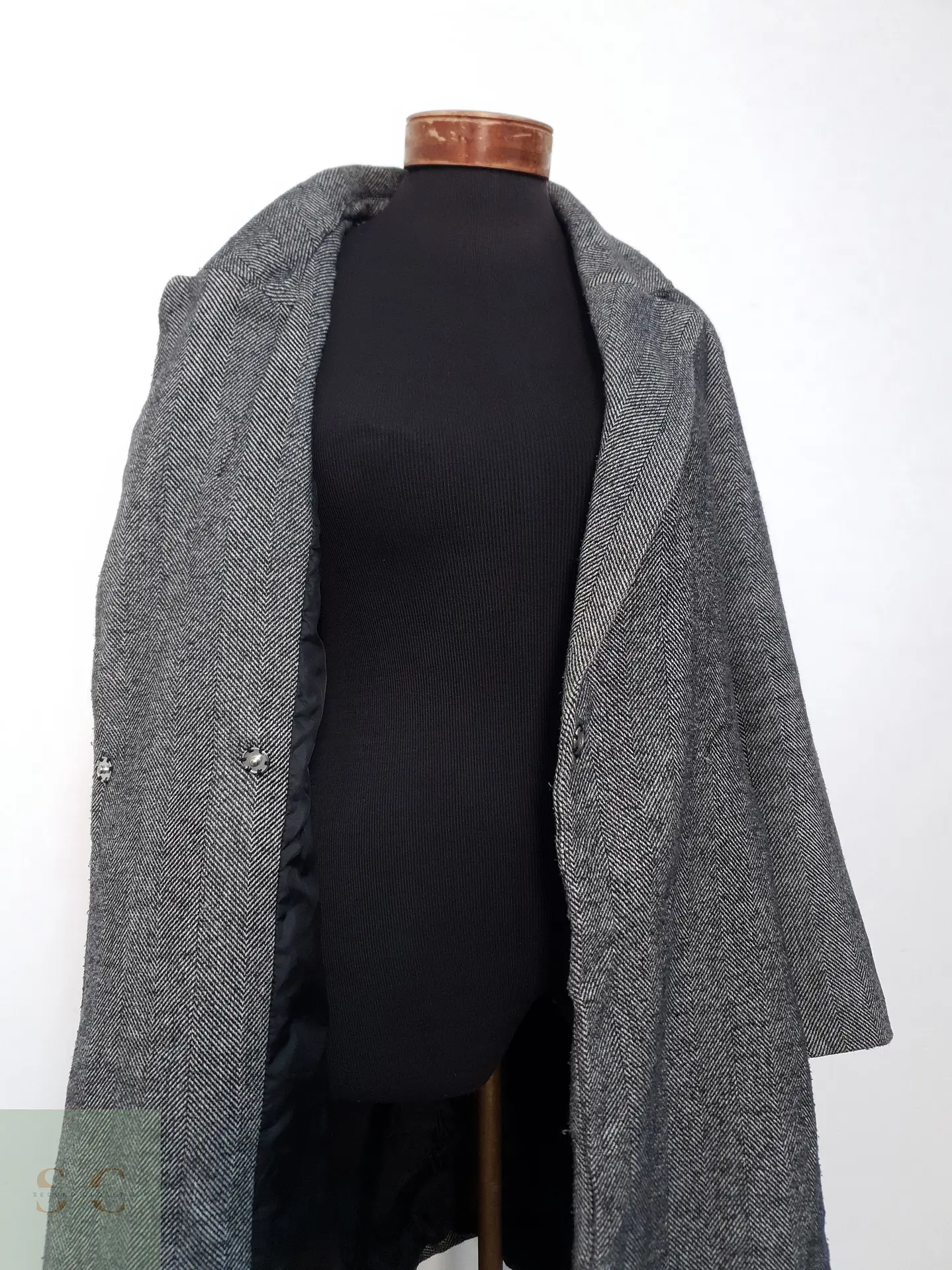 Abrigo Mujer Mezcla lana Plomo Talla M 7