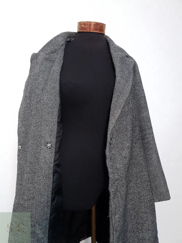 Abrigo Mujer Mezcla lana Plomo Talla M 7