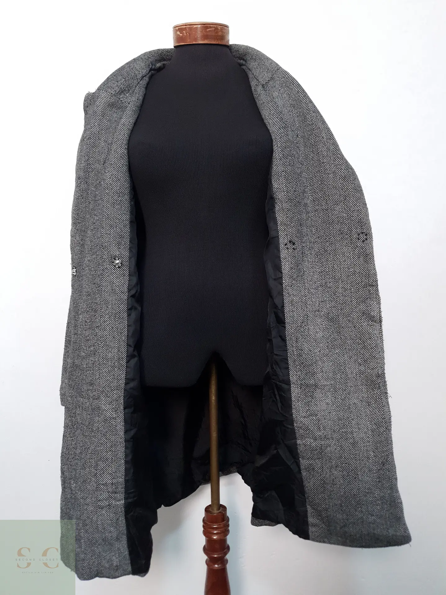 Abrigo Mujer Mezcla lana Plomo Talla M 8