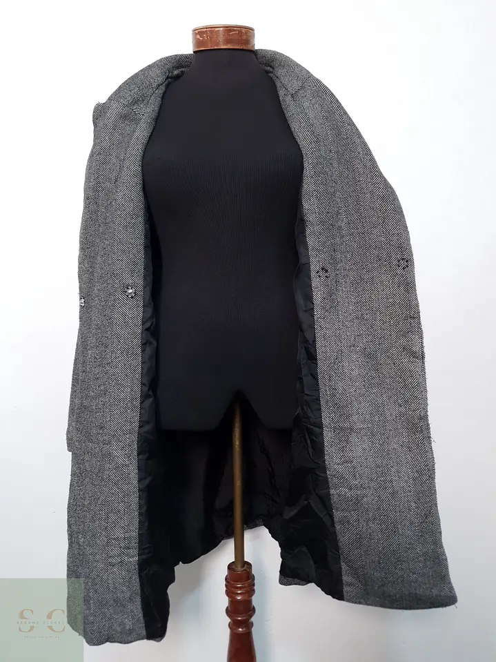 Abrigo Mujer Mezcla lana Plomo Talla M 8