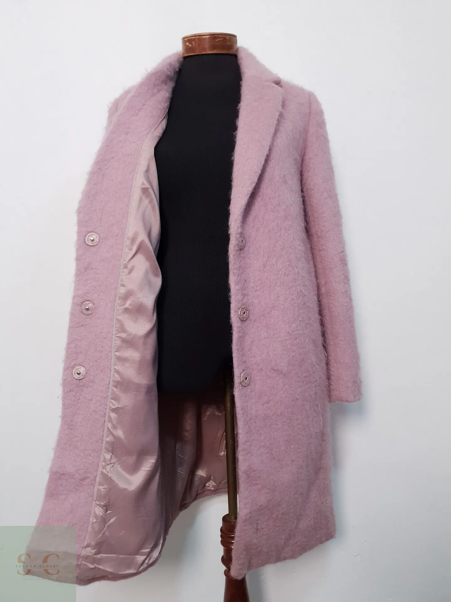 Abrigo Mujer H&M Rosa Talla M 3