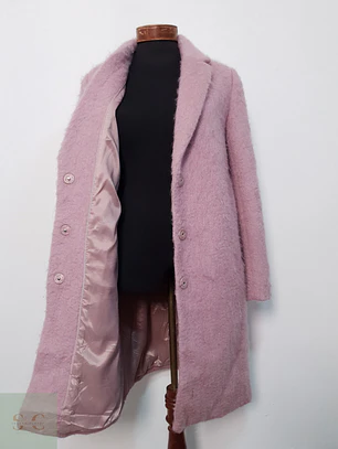 Abrigo Mujer lana H&M Rosa Talla SM