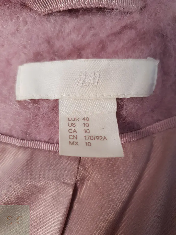 Abrigo Mujer H&M Rosa Talla M 7