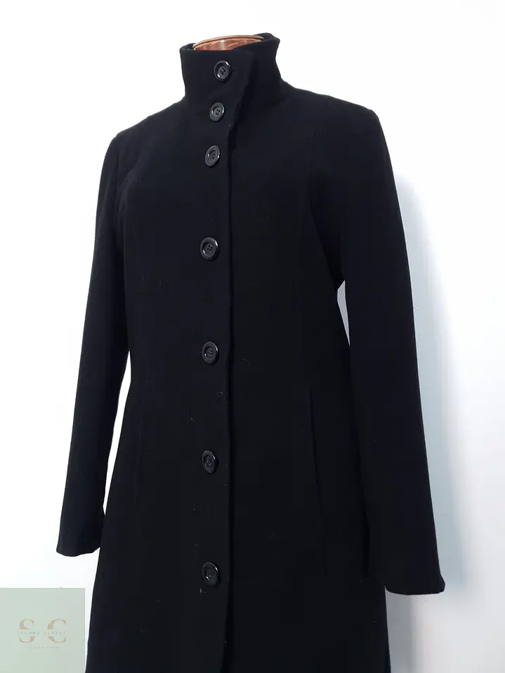 Abrigo Mujer Yessica Lana Virgen Negro Talla M 1