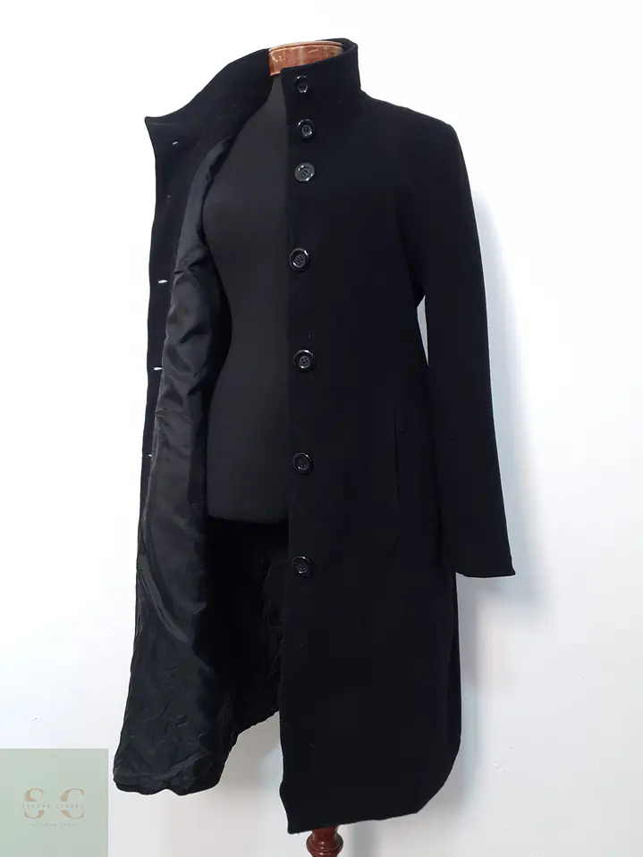 Abrigo Mujer Yessica Lana Virgen Negro Talla M 2