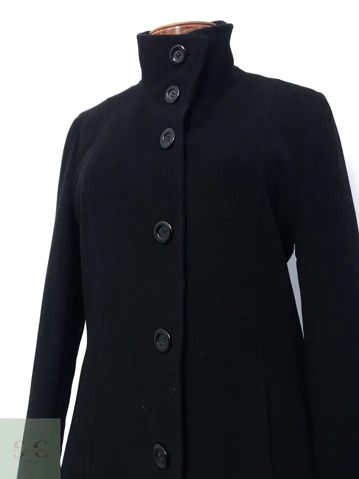 Abrigo Mujer Yessica Lana Virgen Negro Talla M 3