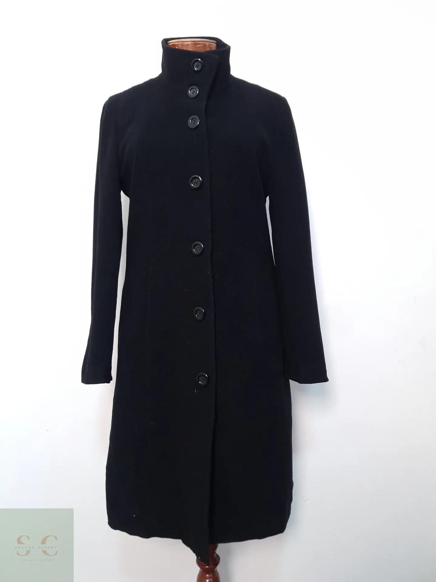 Abrigo Mujer Yessica Lana Virgen Negro Talla M 4