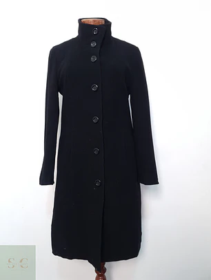 Abrigo largo Mujer Yessica Lana Virgen Negro Talla M