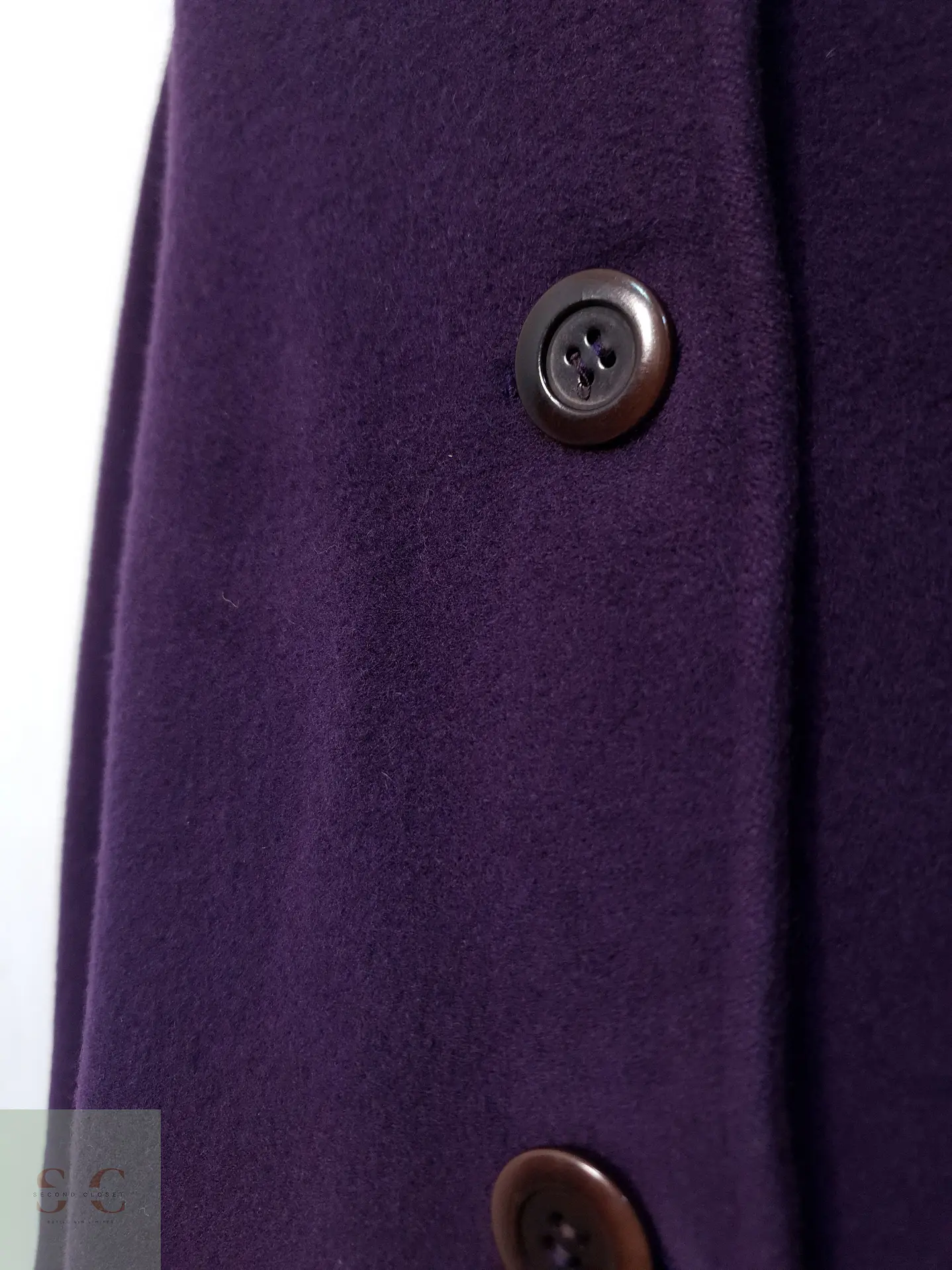 Abrigo Largo Mujer Burberrys Lana Violeta Talla ML 4