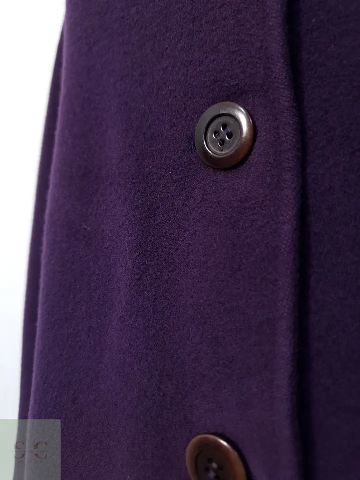 Abrigo Largo Mujer Burberrys Lana Violeta Talla ML 4