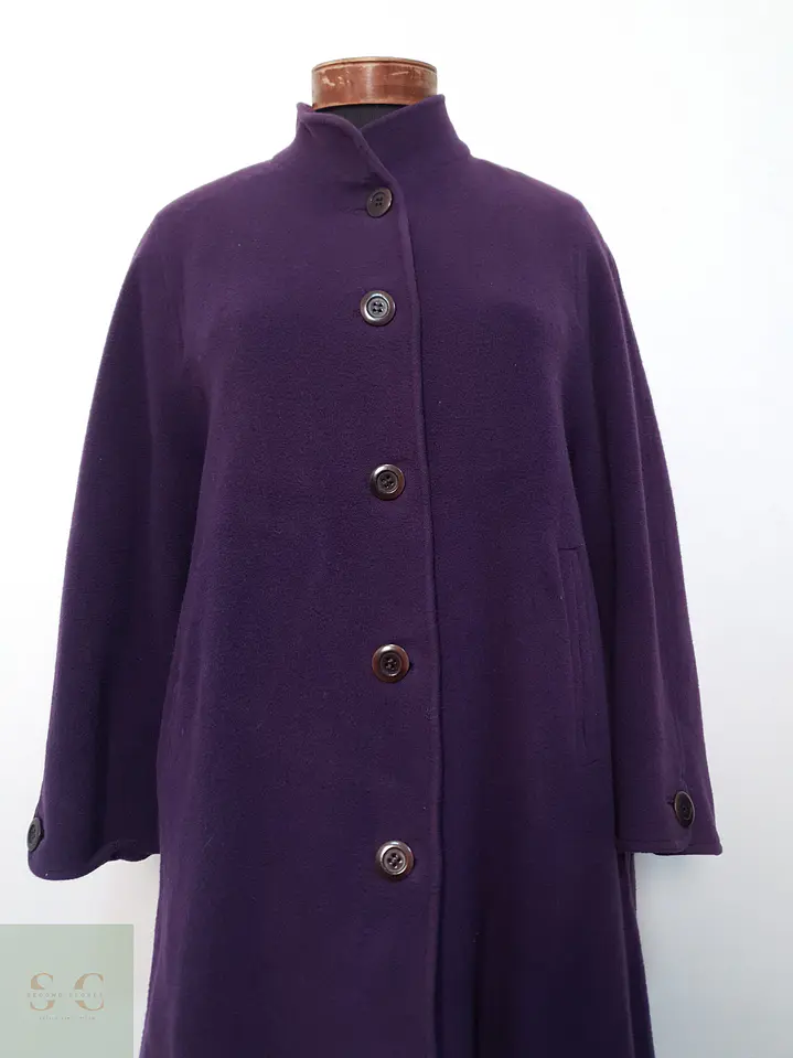 Abrigo Largo Mujer Burberrys Lana Violeta Talla ML 5