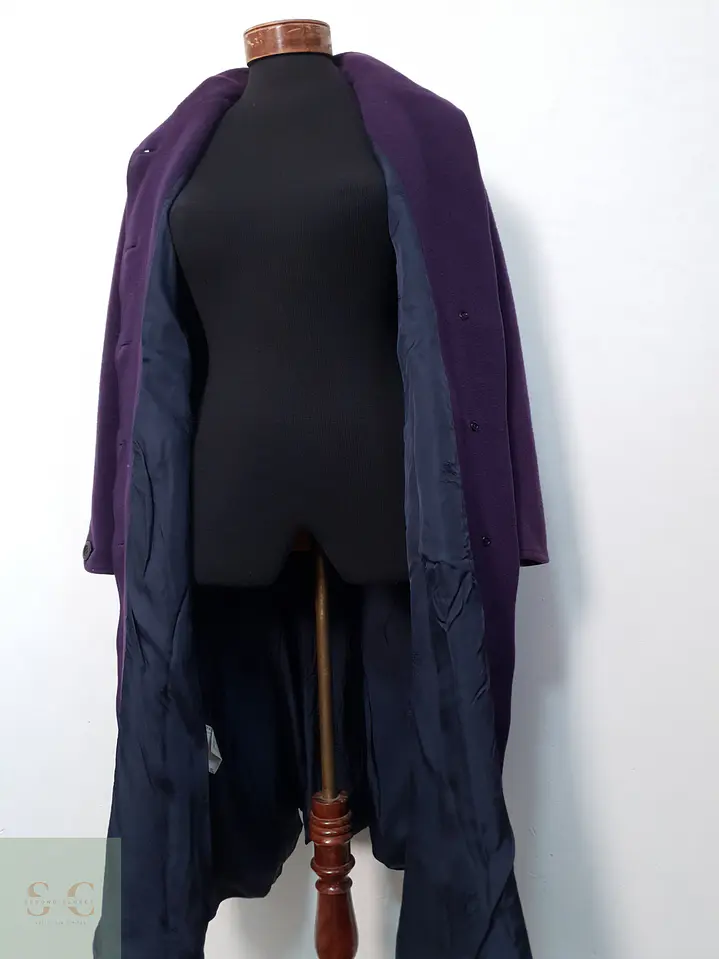 Abrigo Largo Mujer Burberrys Lana Violeta Talla ML 9