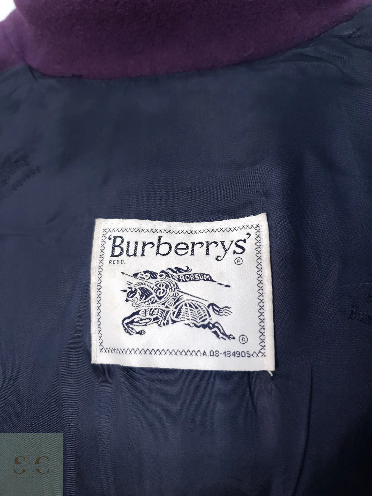 Abrigo Largo Mujer Burberrys Lana Violeta Talla ML 2