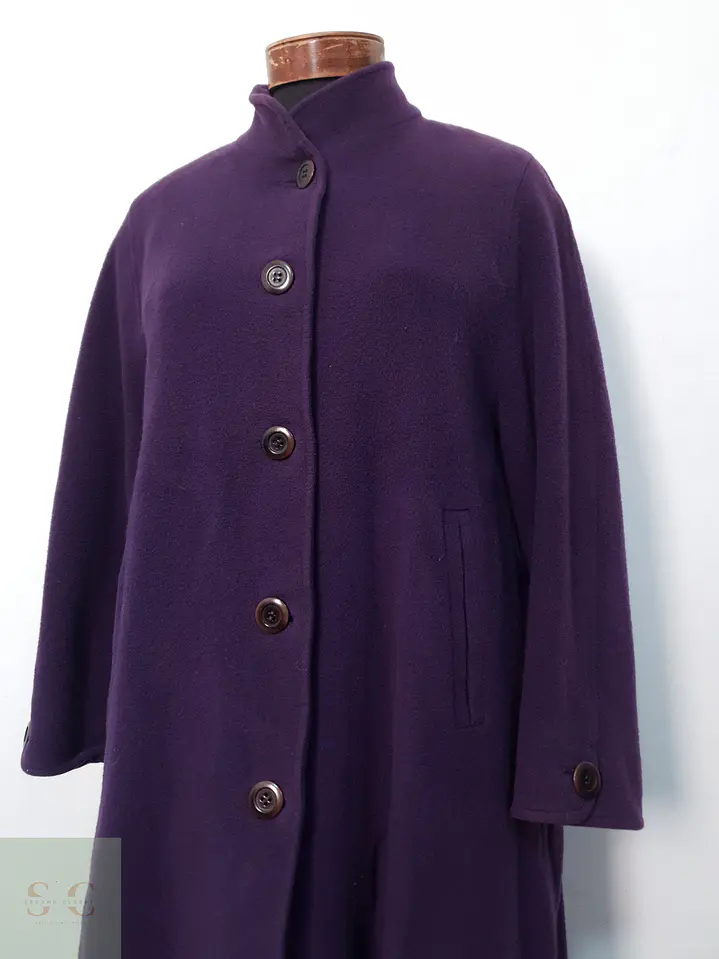 Abrigo Largo Mujer Burberrys Lana Violeta Talla ML 11