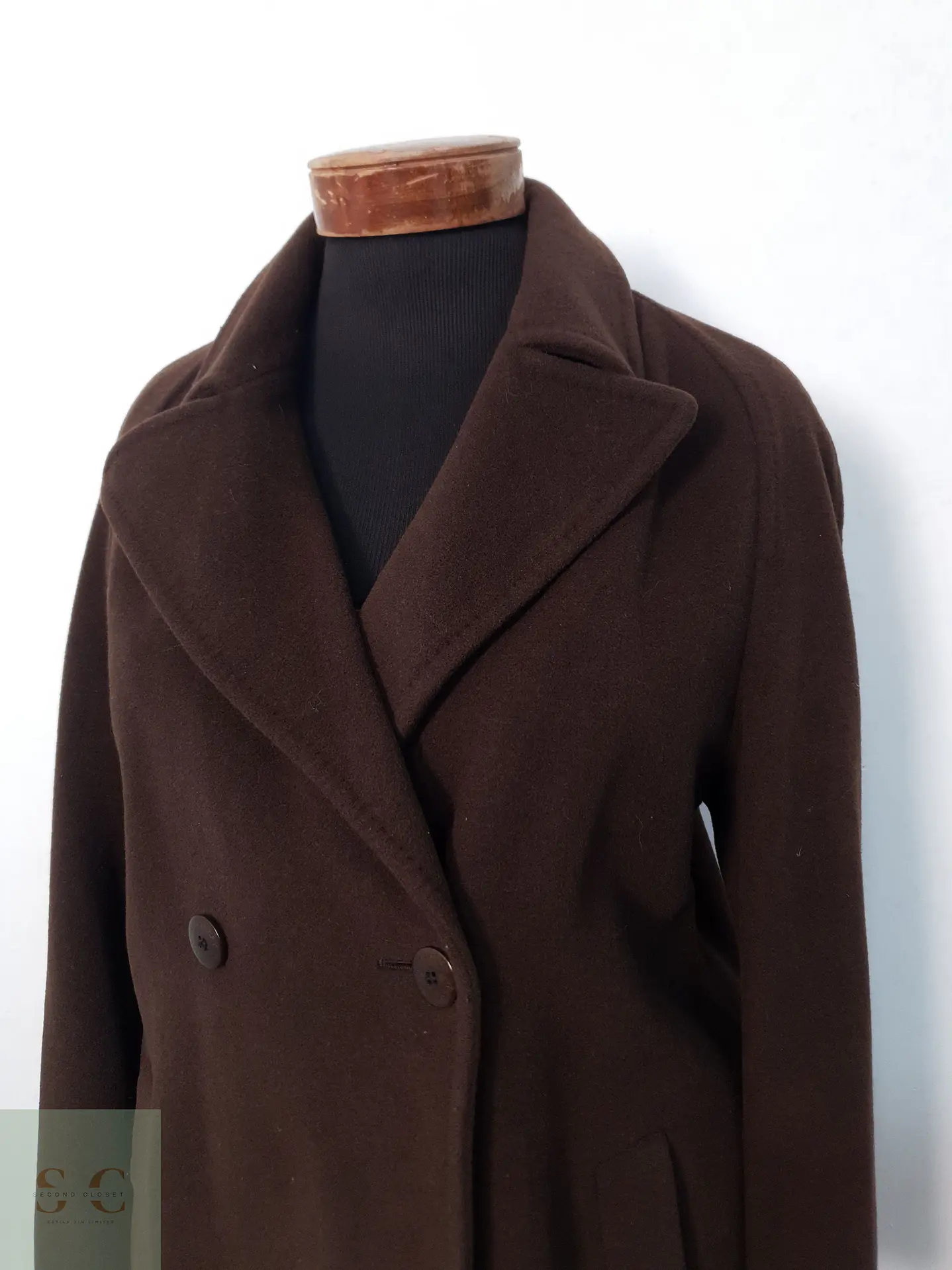 Abrigo Mujer Burberry Café Cruzado Talla ML 2