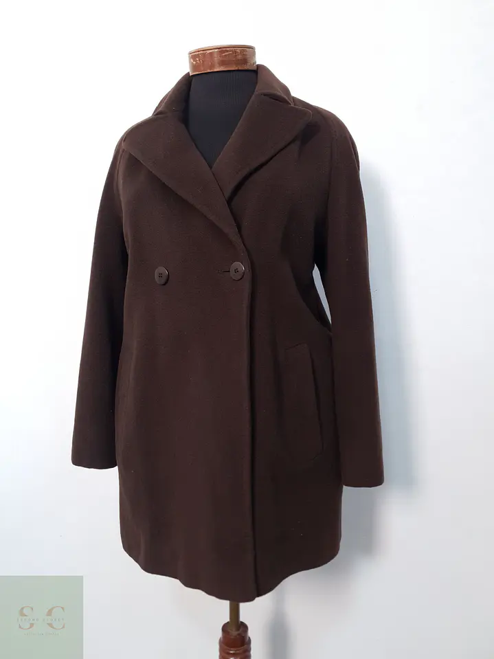 Abrigo Mujer Burberry Café Cruzado Talla ML 3