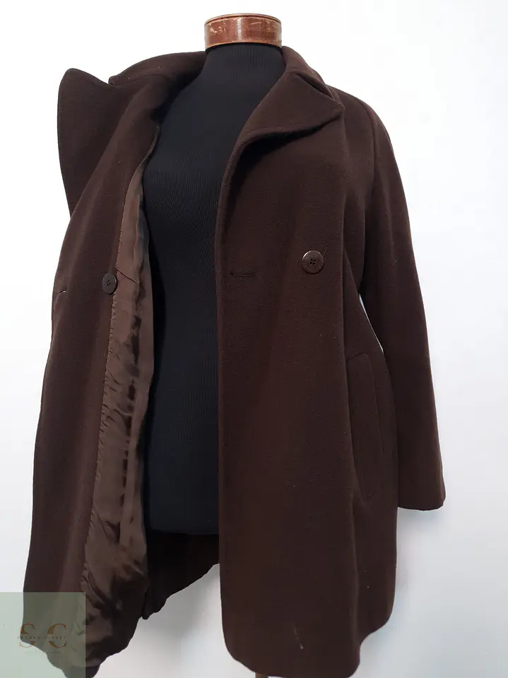 Abrigo Mujer Burberry Café Cruzado Talla ML 8