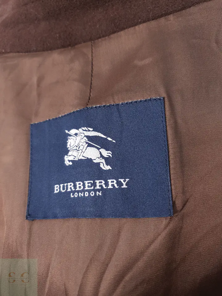 Abrigo Mujer Burberry Café Cruzado Talla ML 9