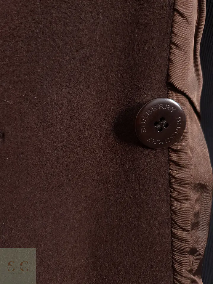 Abrigo Mujer Burberry Café Cruzado Talla ML 11