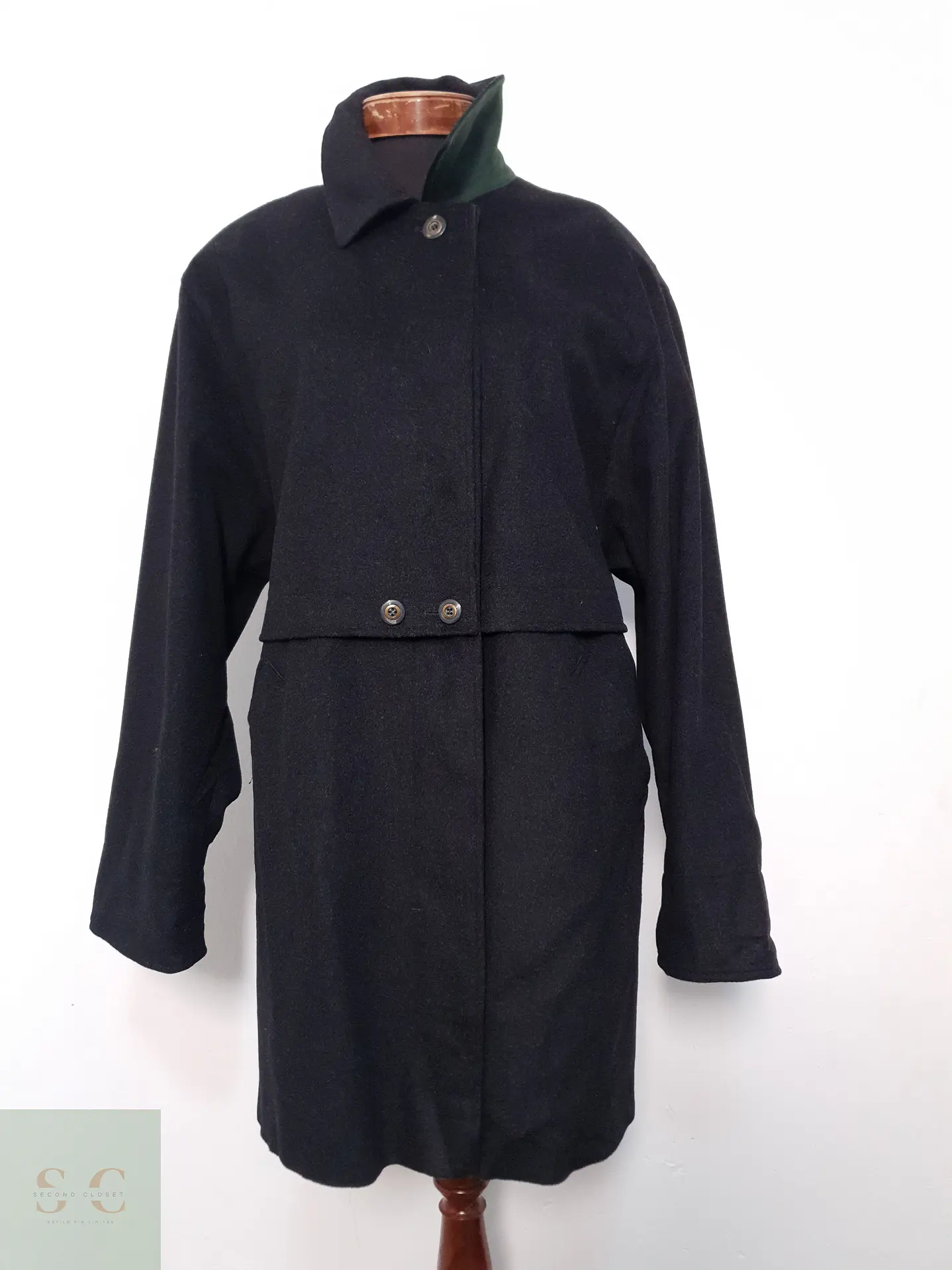 Abrigo Largo Mujer Tofana Lana Plomo Talla XL 5