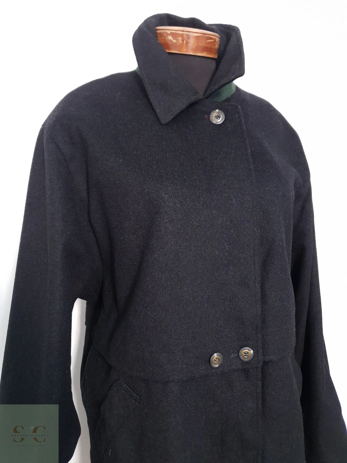 Abrigo Largo Mujer Tofana Lana Plomo Talla XL 2