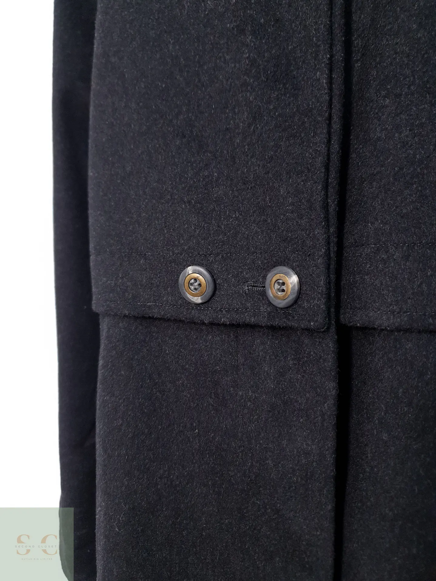 Abrigo Largo Mujer Tofana Lana Plomo Talla XL 12