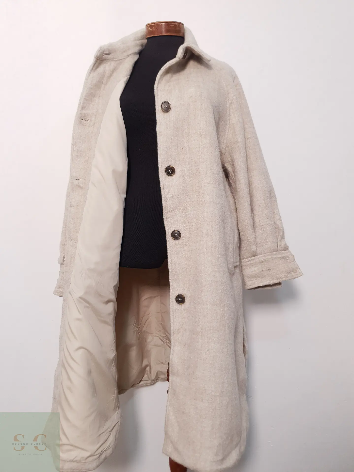 Abrigo Mujer H&M Beige Talla XL 10