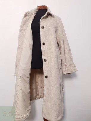 Abrigo Largo H&M Mujer Beige Claro Lana TALLA XL