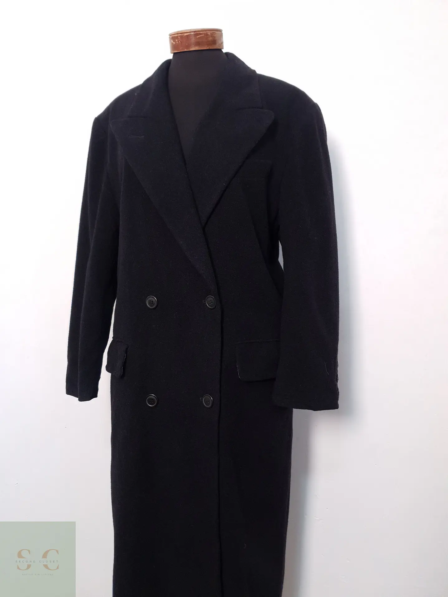 Abrigo Mujer Rosner Lana Virgen y Cashmere Negro Talla XL 3