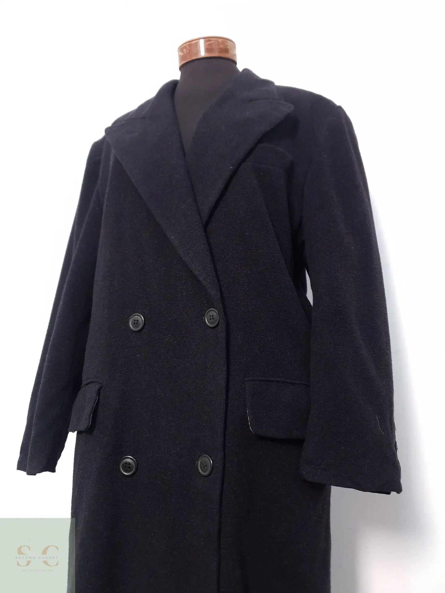 Abrigo Mujer Rosner Lana Virgen y Cashmere Negro Talla XL 6