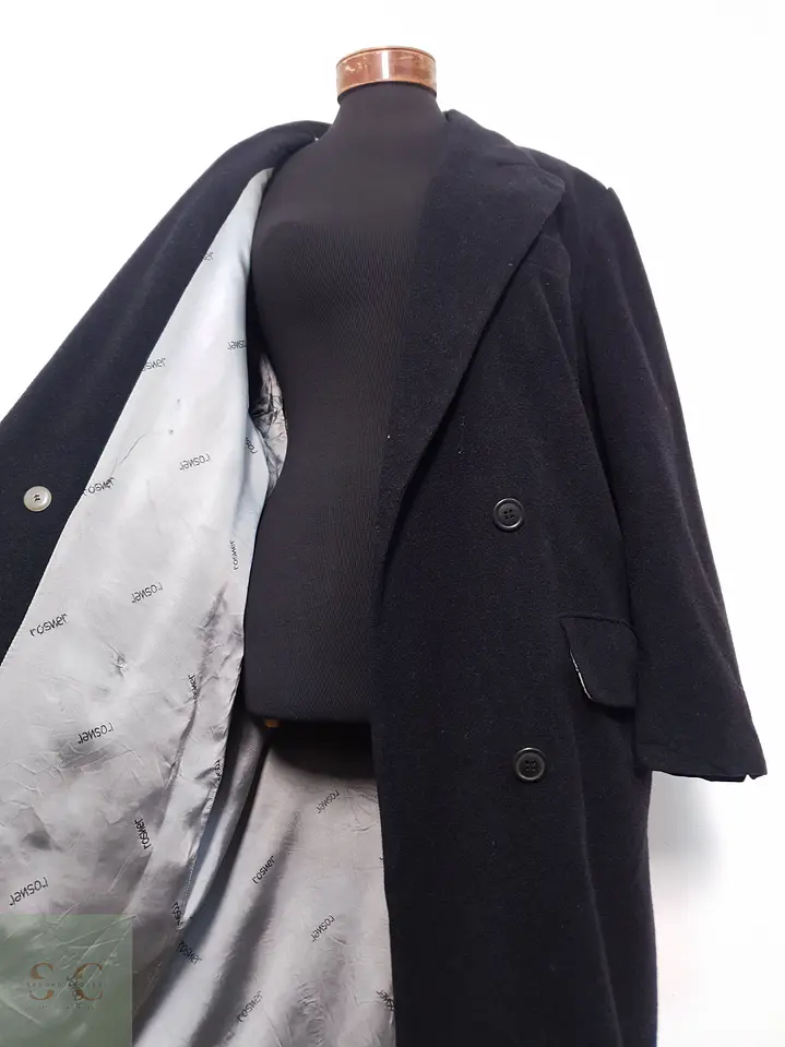 Abrigo Mujer Rosner Lana Virgen y Cashmere Negro Talla XL 2