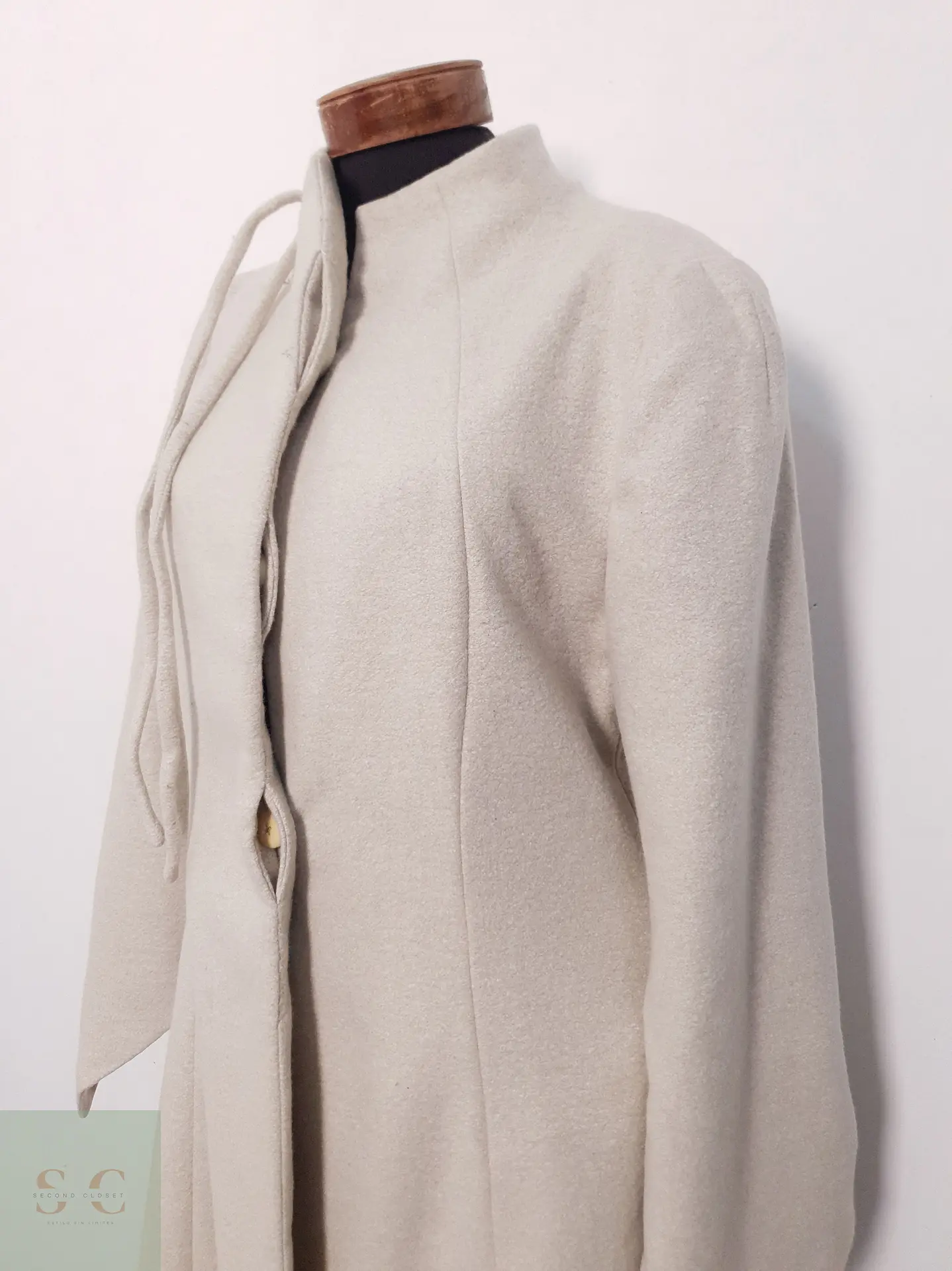 Abrigo Largo Dirk Zilken Mujer Beige Talla M 4