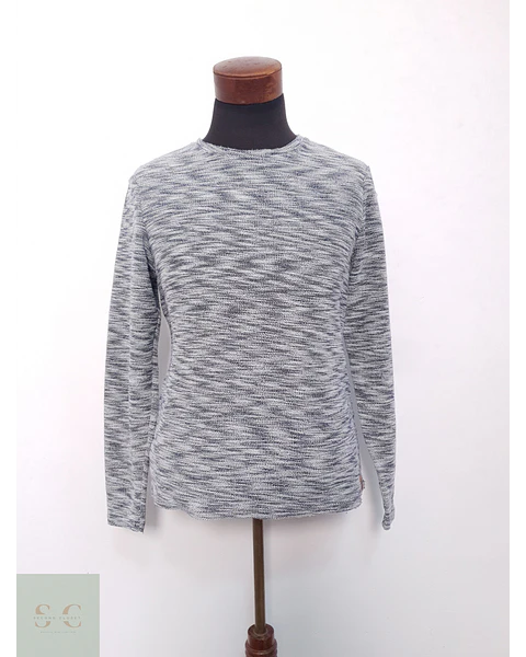 Suéter Hombre Blend Gris Jaspeado Talla L