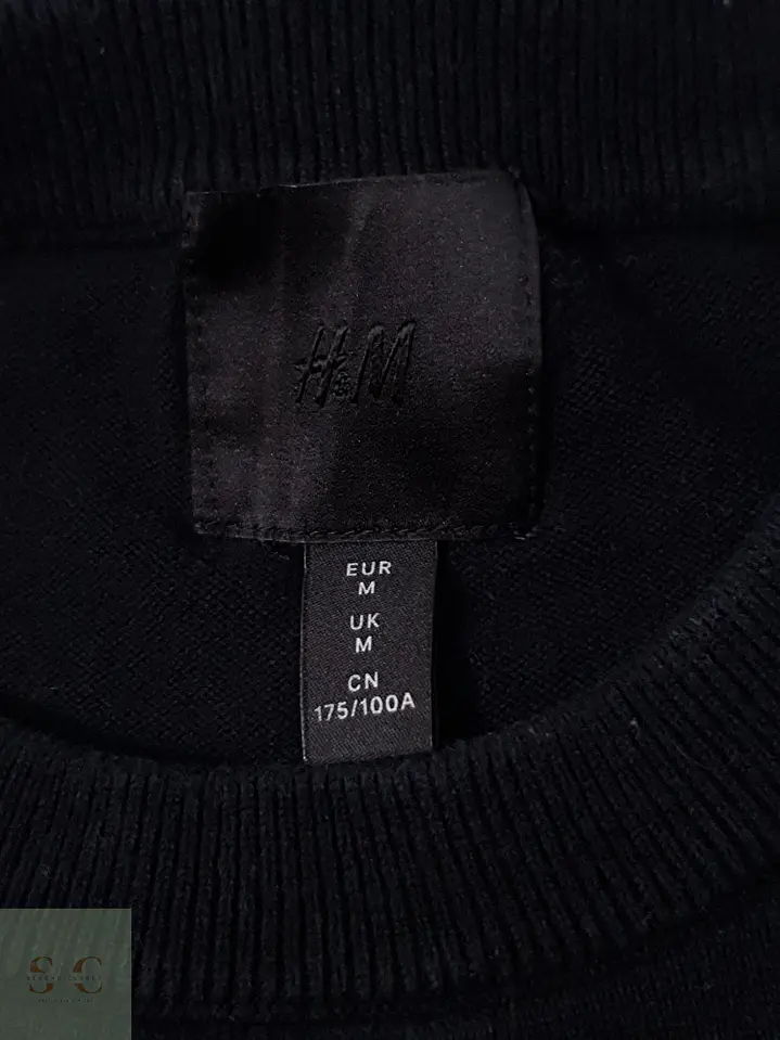 Suéter Hombre H&M Negro Liso Talla M 3
