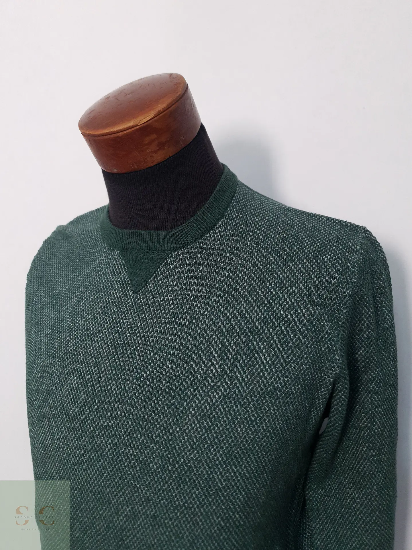 Suéter Hombre Mango Verde Tejido Talla S 2