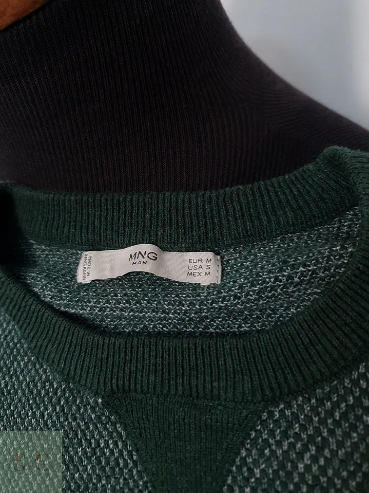 Suéter Hombre Mango Verde Tejido Talla S 3