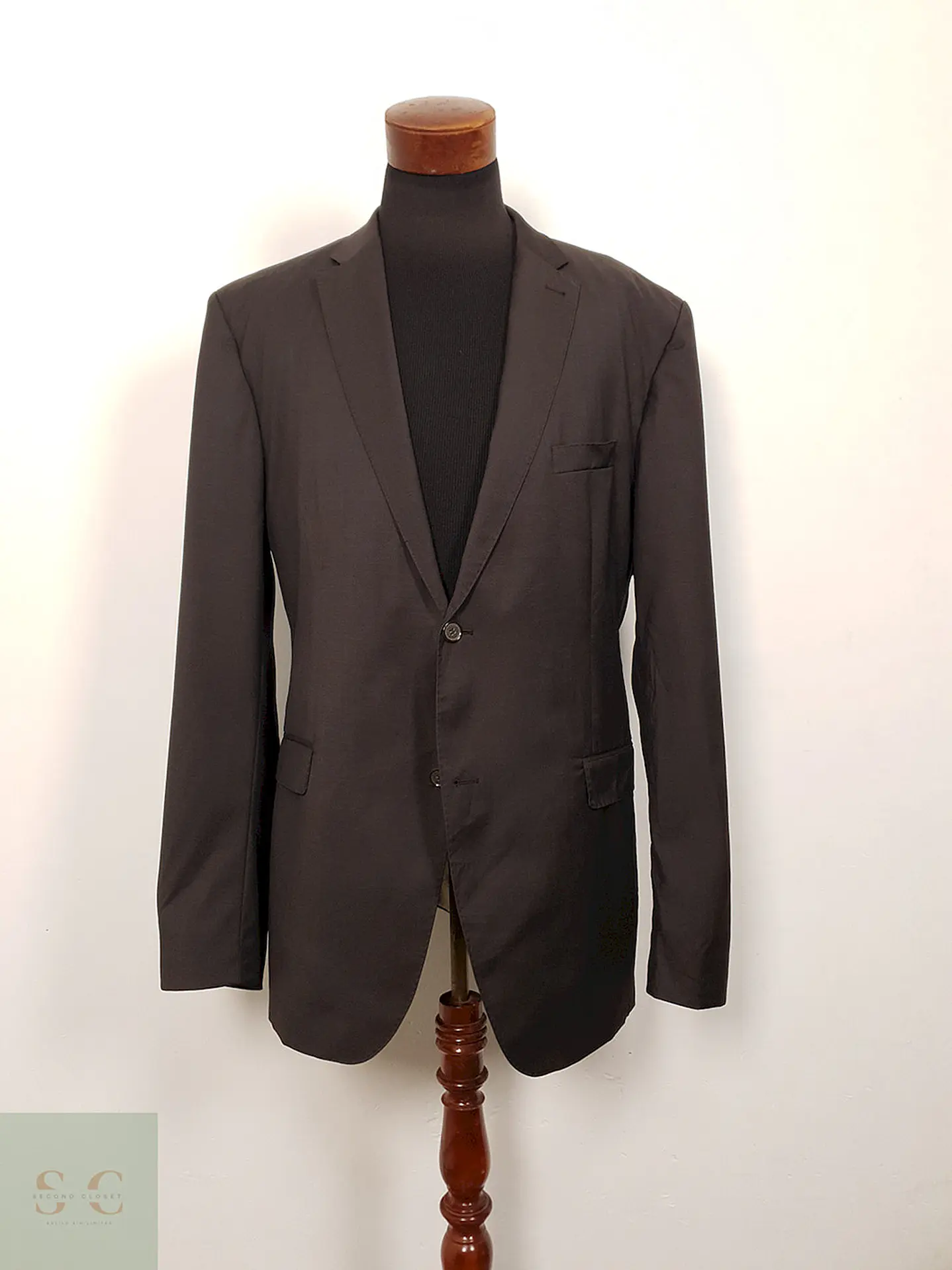 Blazer Roy Robson Cerruti 1881 lana virgen plomo tono café sastrería italiana TALLA 2XL 2