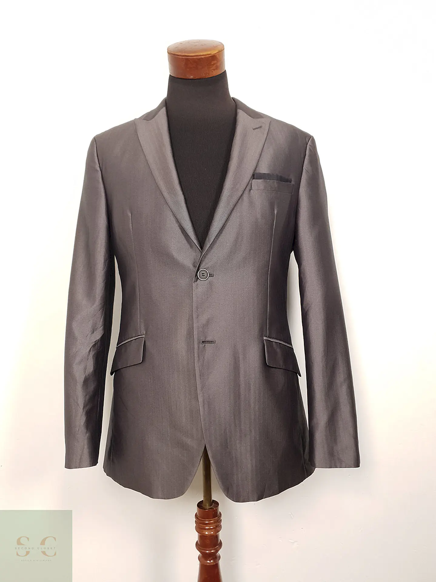 Blazer Angelo Litrico gris plata sastrería elegante TALLA M 2