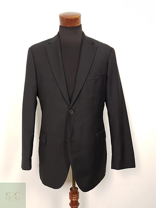 Blazer Hugo Boss negro lana virgen Pasini1 sastrería alemana TALLA M