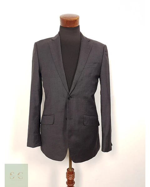 Blazer gris plomo 100% lana virgen J. Fedders sastrería clásica TALLA S