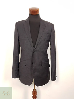 Blazer gris plomo 100% lana virgen J. Fedders sastrería clásica TALLA S
