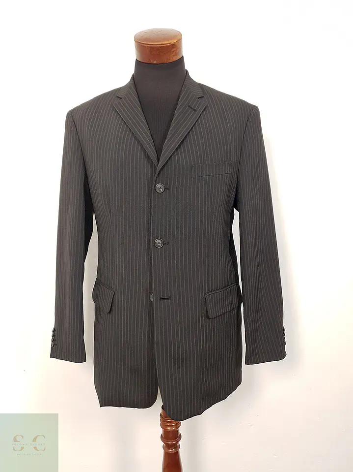 Blazer Angelo Litrico plomo a rayas clásico TALLA L 2