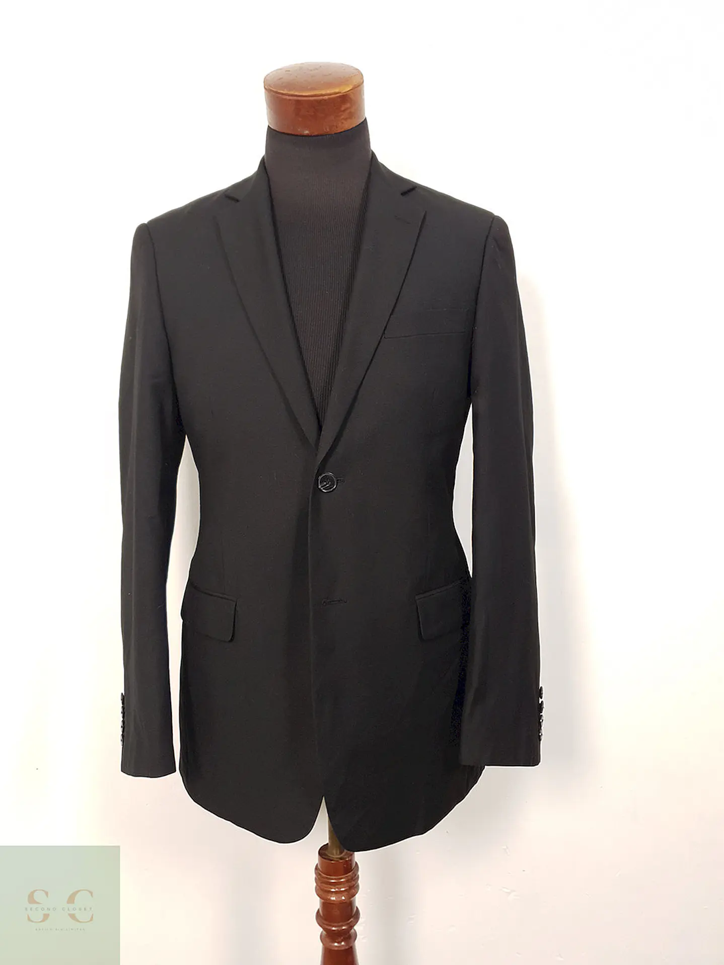 Blazer Angelo Litrico negro liso clásico TALLA S 1
