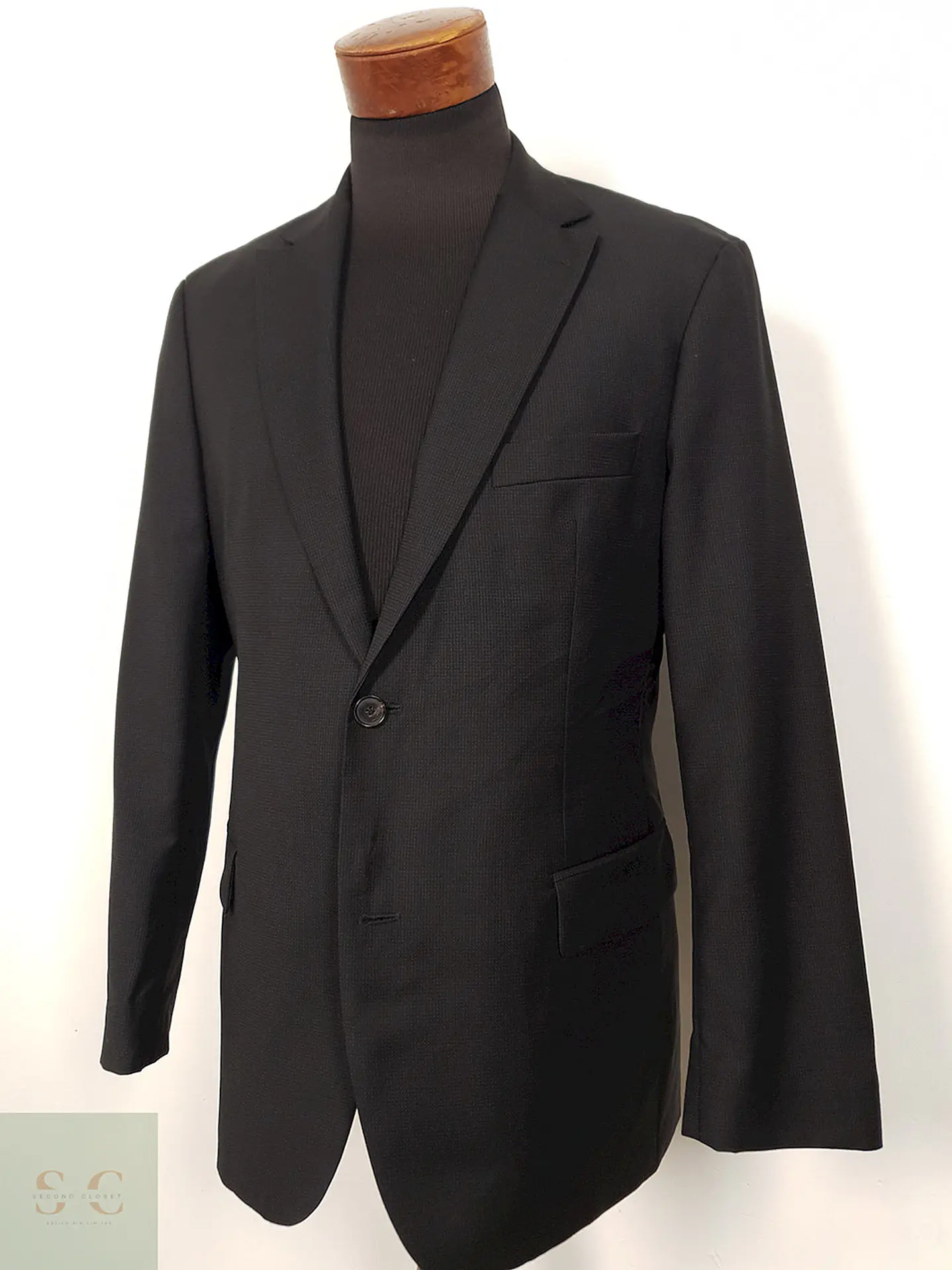 Blazer Hugo Boss negro lana virgen Pasini1 sastrería alemana TALLA M 4