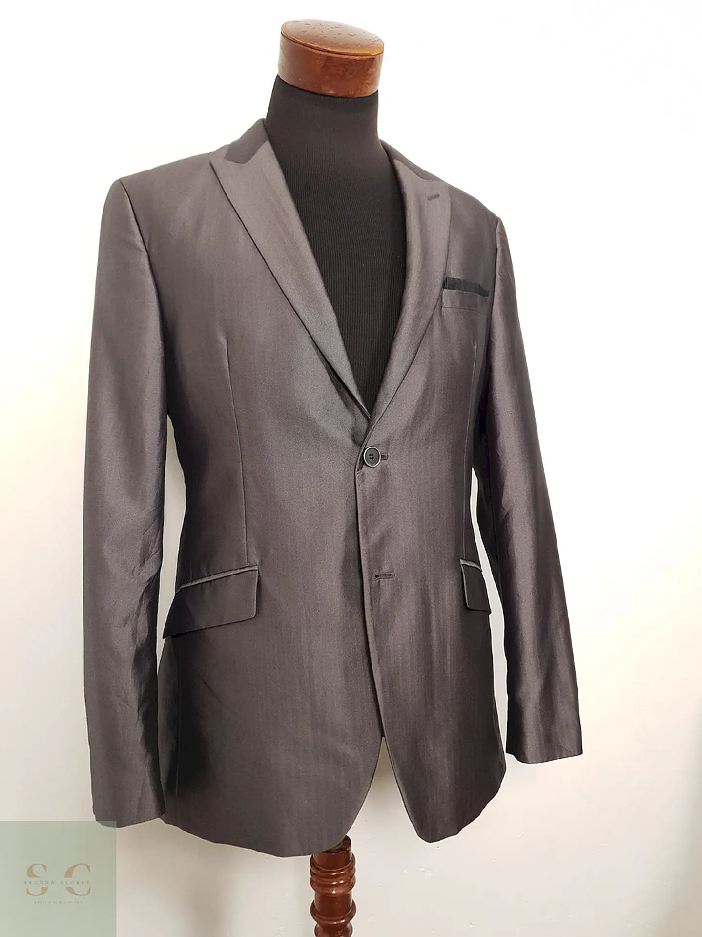 Blazer Angelo Litrico gris plata sastrería elegante TALLA M 4